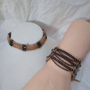 Hand Crafted Jewelry Set Beaded Hemitite Leather Casual Neutral Punk Pirate Fun